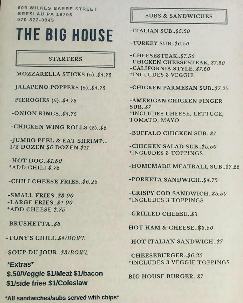 Big House Menu image 3